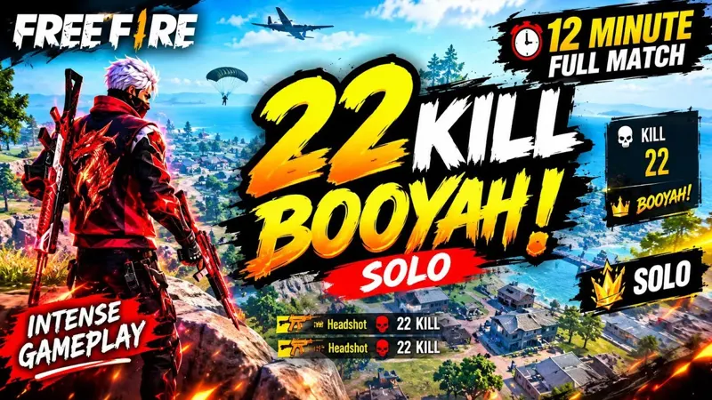 Free Fire gameplay with a squad pushing through a match