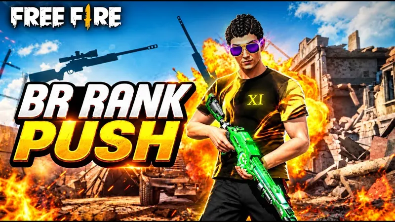 Free Fire live ranked gameplay with a full squad